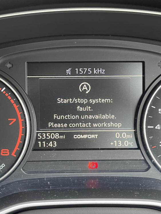 Start/stop System Fault Function Unavailable - Audi A4 (B8) Forum ...